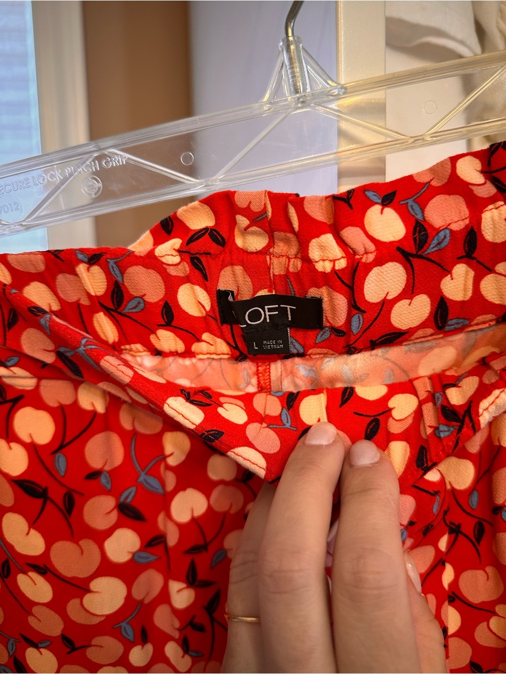LOFT Red Cherry-Print Tie-Waist Shorts - Picture 2 of 3